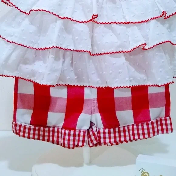 KIDS HEADQUARTERS RED GINGHAM SET SIZE 24M - Picture 4 of 13